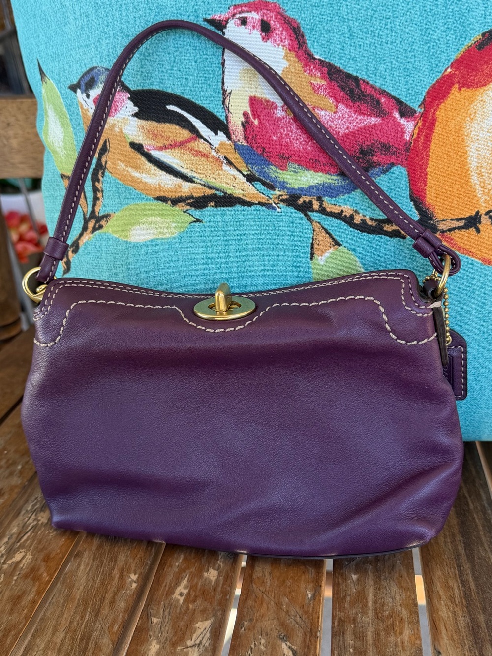 Vintage Authetic Coach pouch in plum